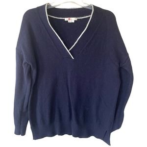 Boden Navy Blue Pullover V Neck Sweater size L